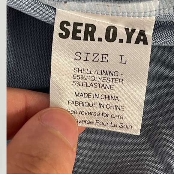 ser.o.ya retrofete revolve blue birdie maxi dress nwt size large - Picture 8 of 14